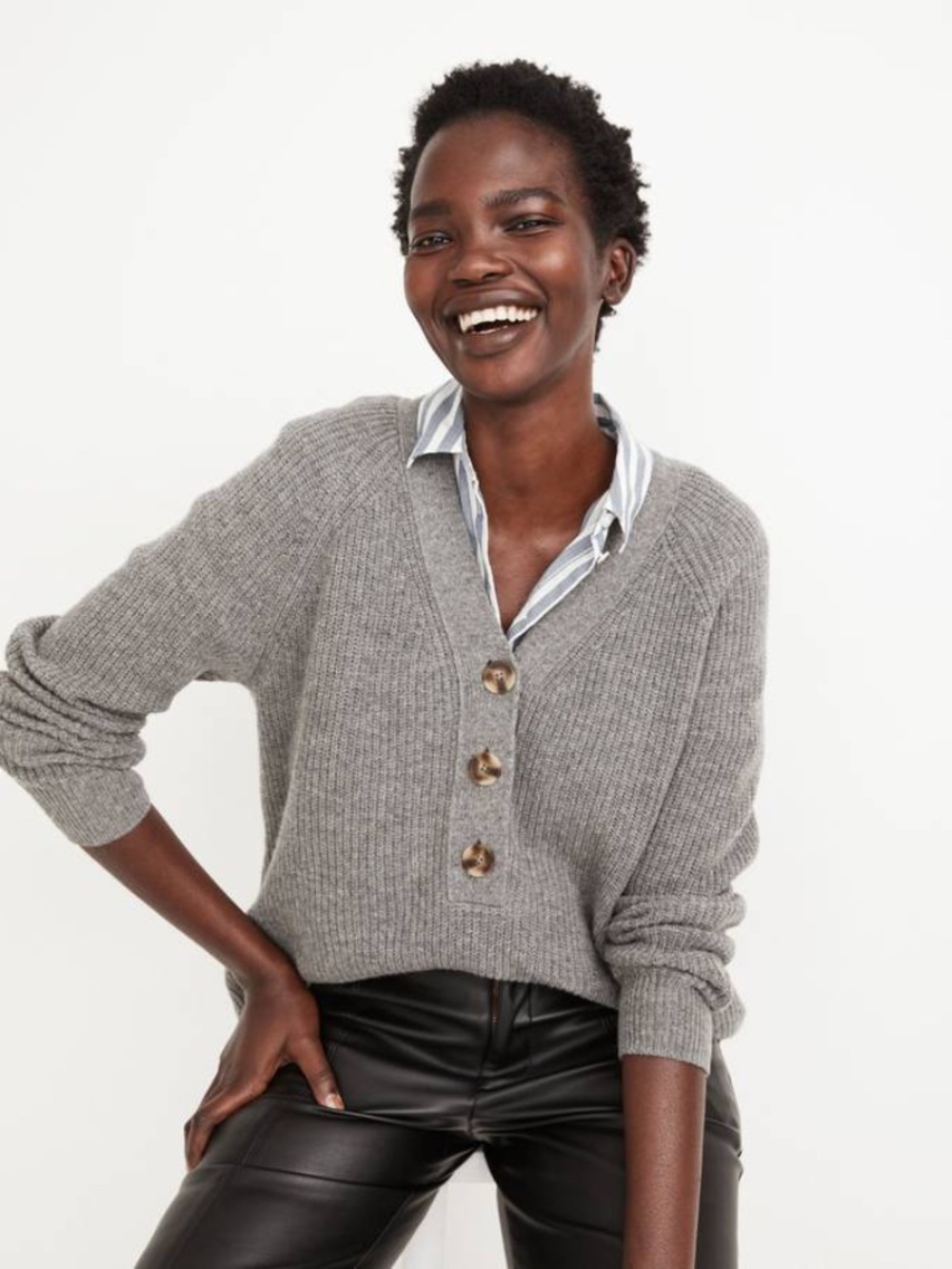Madewell Lyle Rib Henley Sweater